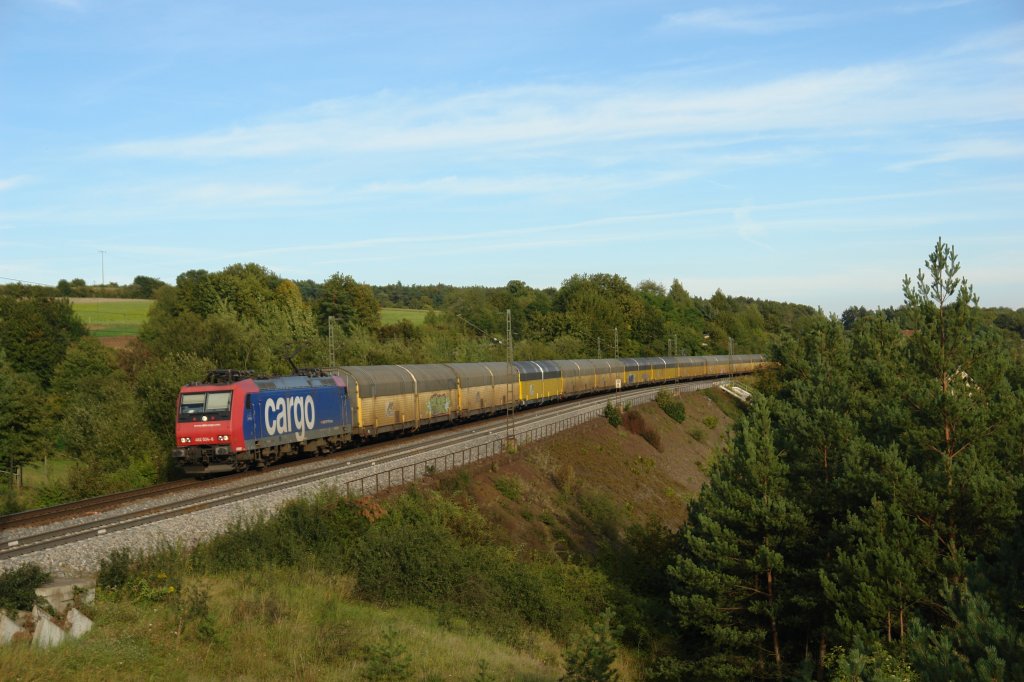 Re 482 034 mit einem ARS-Altmann Zug auf dem Weg nach Bremen am 06.09.11 unterwegs bei Laaber.
