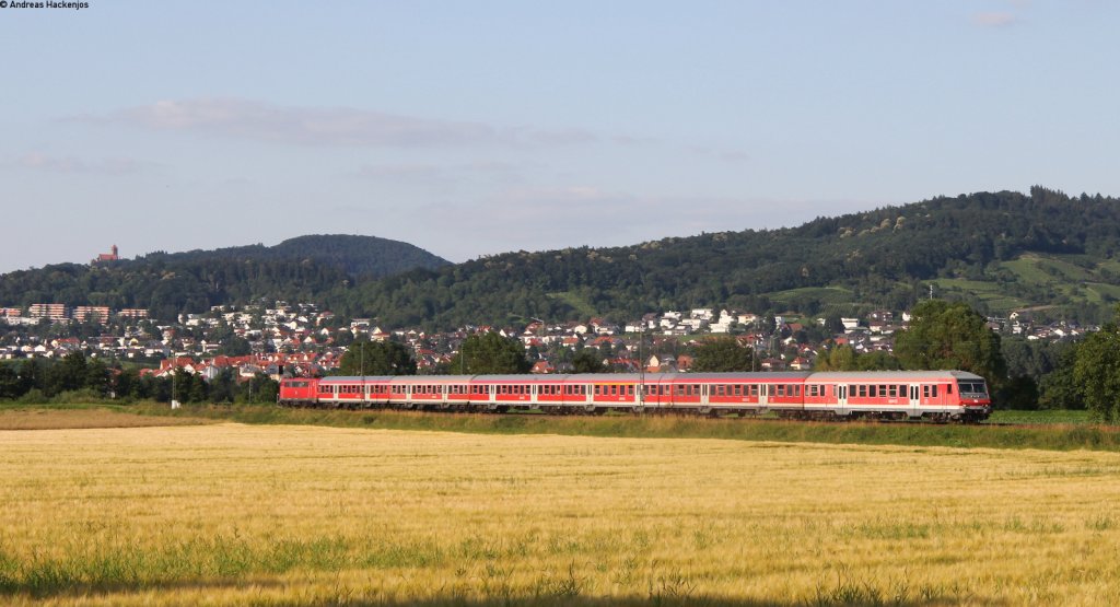 RE 4971 (Frankfurt(Main)Hbf-Mannheim Hbf) mit Schublok 111 094-9 bei Heddesheim 8.7.13