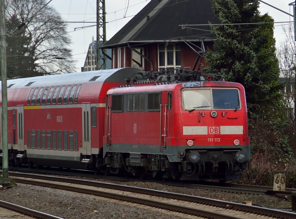 RE4 am Stellwerk Rpn geschoben von 111 113 nach Dortmund. 2.2.2013