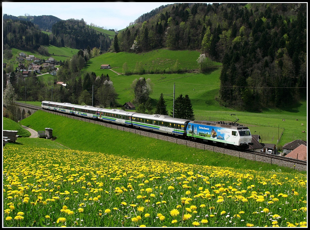 Re456 mit Voralpen-Express. Strecke Wattwil-Herisau.