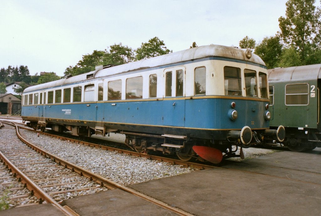 Regentalbahn AG VT 04 am 20.07.1985 abgestellt in Viechtach