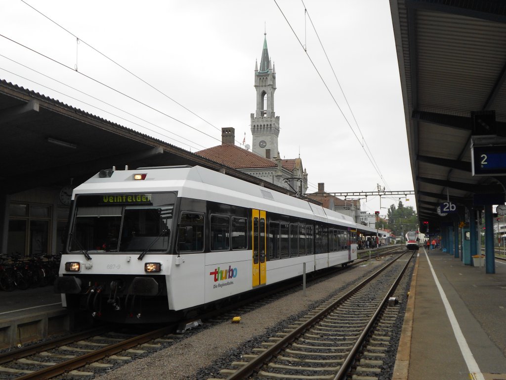 Regionalbahn Thurbo 687-9 am 06.09.2012 in Konstanz.