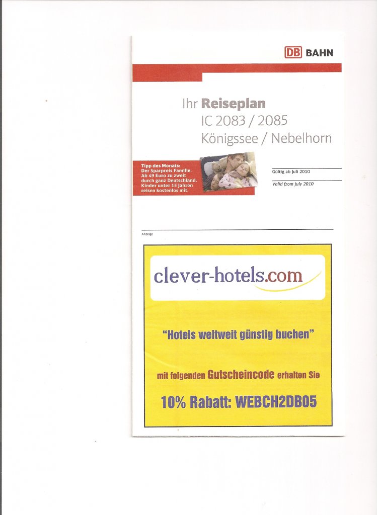 Reiseplan der alten Ausf�hrung.