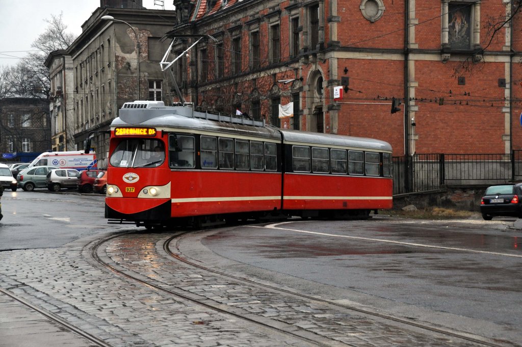 Restaurierter E1 Wagen in Myslowice (04.01.2012)