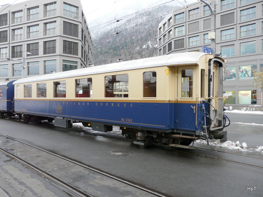 RhB - Alpine Classic Pullman Express  Salonwagen As 1161 im Bahnhof Chur am 04.12.2009