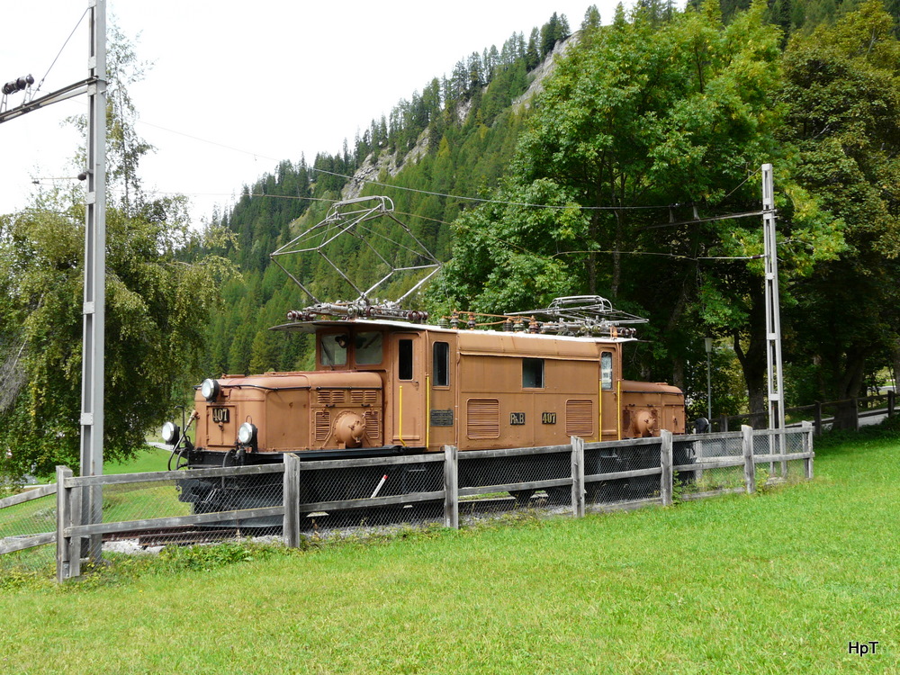 RhB - Ausstellungslok Ge 6/6  407 in Berg�n am 14.09.2010