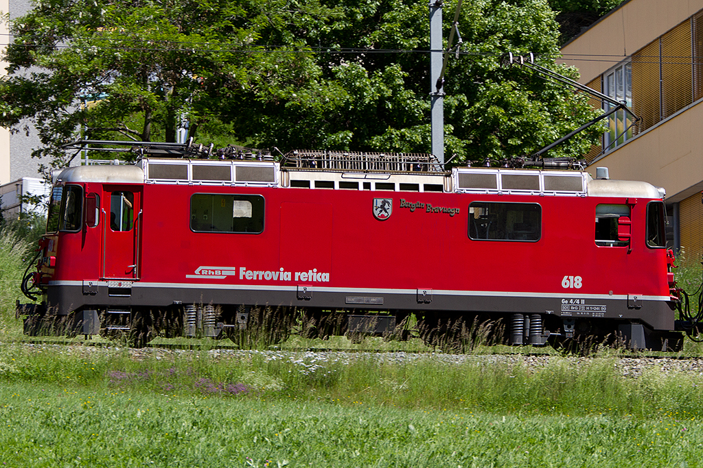 RhB, Ge 4/4II, 618, 16.06.2012 Disentis 