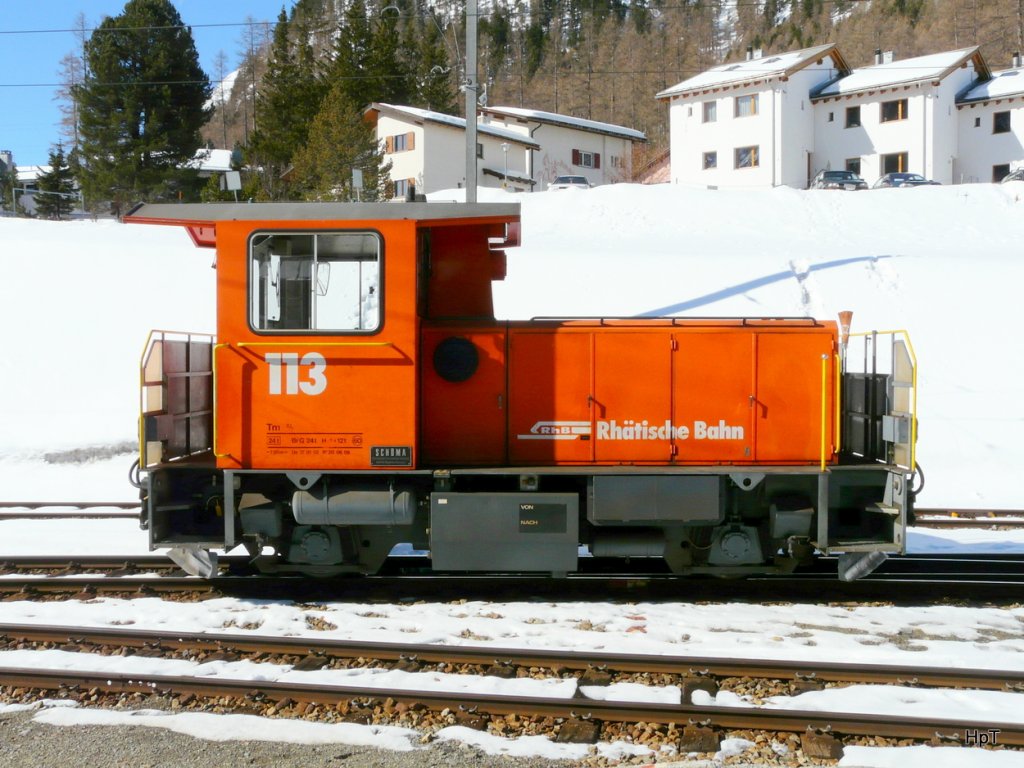 RhB - Rangierlok Tm 2/2 113 in Pontresina am 07.04.2010