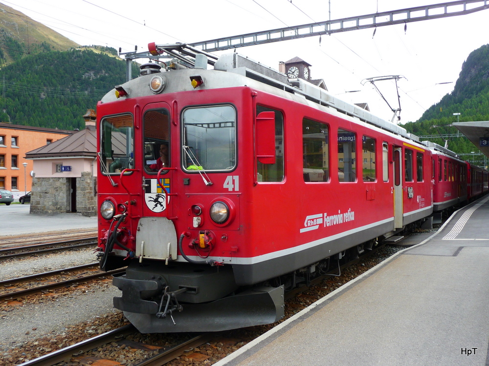 RhB - Triebwagen ABe 4/4  41 in Pontresina am 13.09.2010