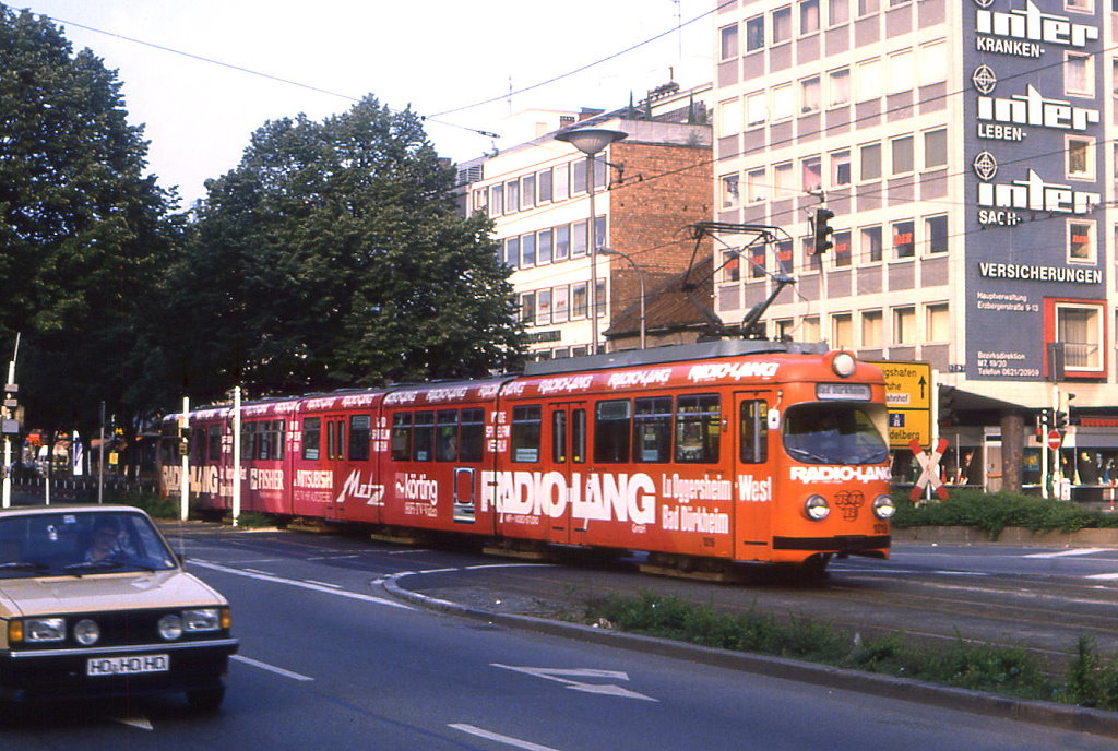 RHB/Drkheim Tw 1019 im Mannheimer Kaiserring, 01.06.1986.