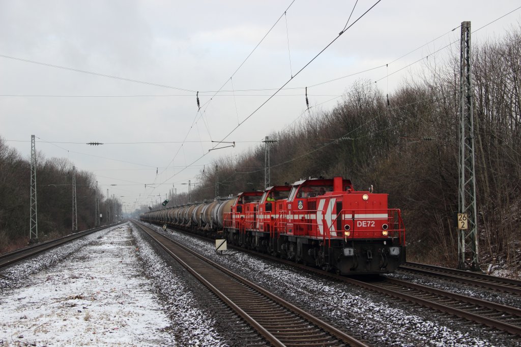 RheinCargo Sd DE 72 + DE 85 + DE 86 mit dem DGS 88770 (Dsseldorf-Reisholz - Kln-Godorf Hafen) in Dsseldorf-Garath am 08.02.13
