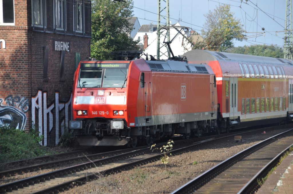 RHEINE (Kreis Steinfurt), 18.10.2010, 146 125-0 auf einem Nebengleis im Bahnhof Rheine