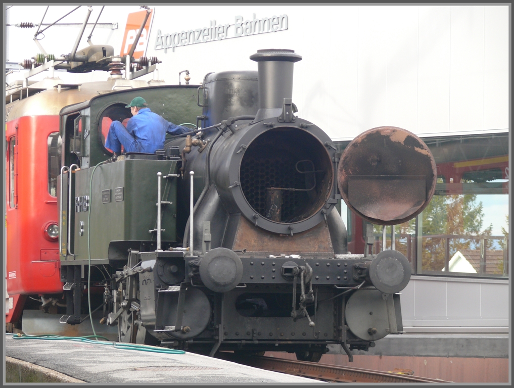 Rosa Nr.3 wird ausgesphlt und wieder fit gemacht fr einen Einsatz auf der Zahnradstrecke Rorschach - Heiden. (15.01.2011)