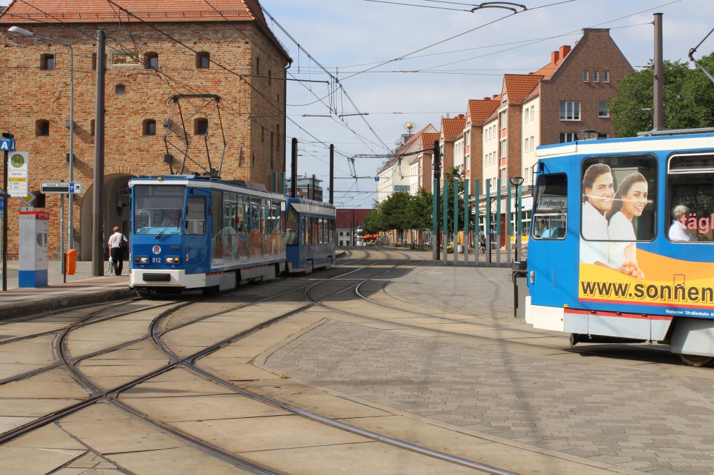 Rostock RSAG SL 1 (T6A2M 812 + NB4WDE 862) Steintor am 19. Juli 2013. 