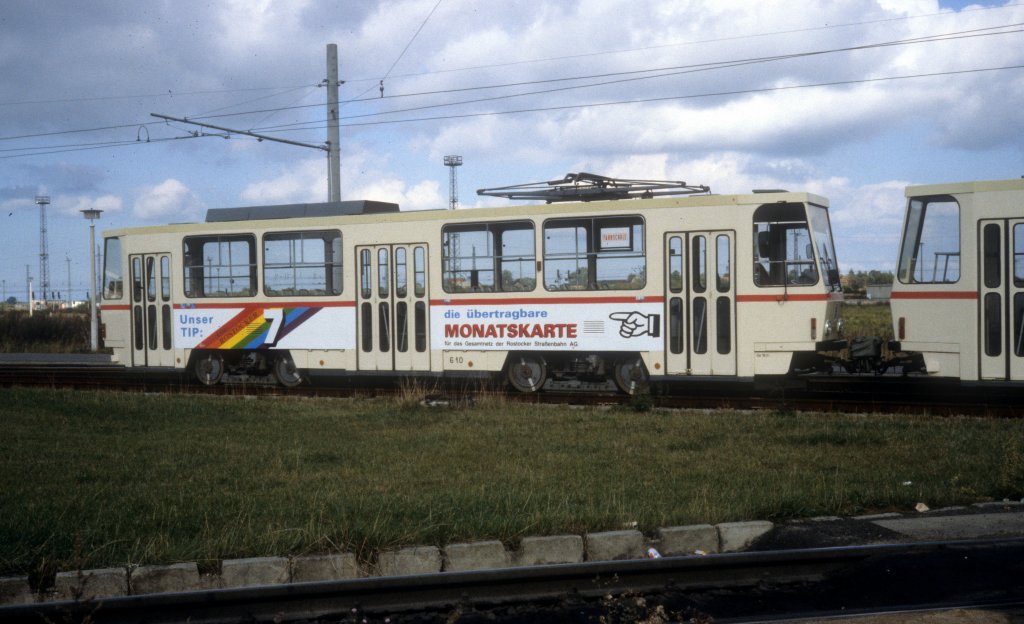 Rostock RSAG: T6A2 610 als Fahrschulwagen HP Dierkow am 21. September 1991.