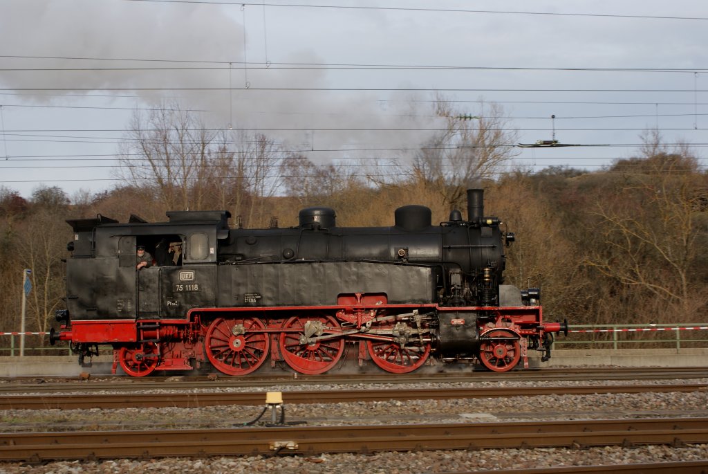 Rottweil 29.11.2009.  75 1118 von den Ulmer Eisenbahnfreunde.