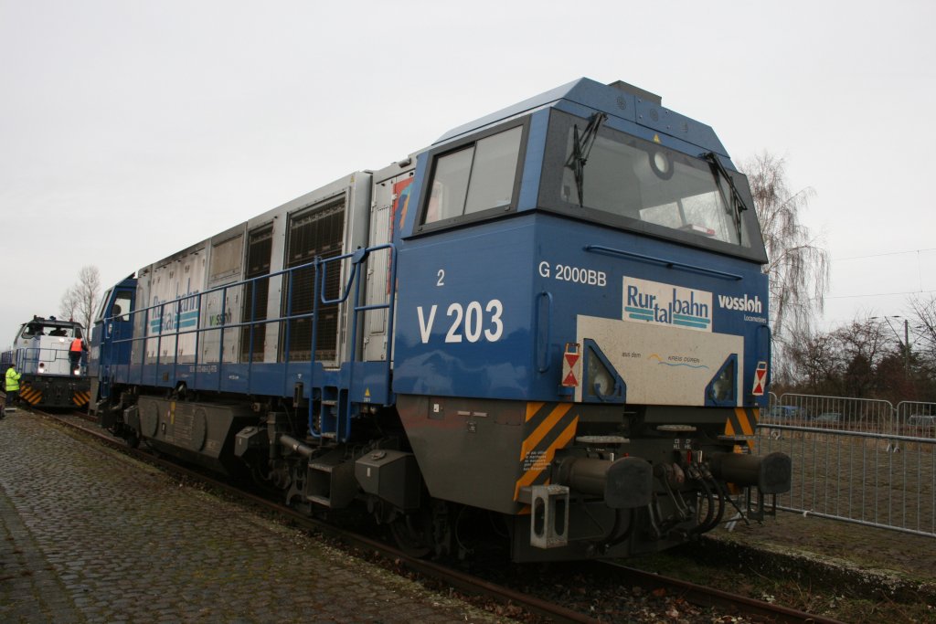 Rurtalbahn V203 (272 408-6).
Aufgenommen auf dem PNV Tag am 6.12.2009 in Kaldenkirchen.