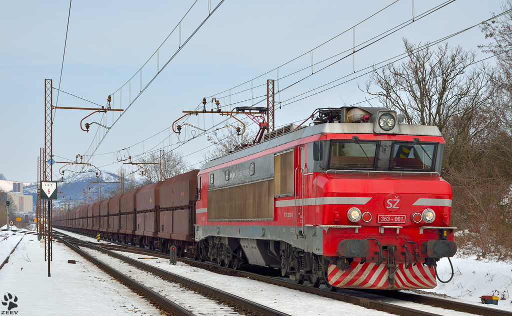 S 363-001 zieht lehren Erzzug durch Maribor-Tabor Richtung Hafen Koper. /28.3.2013