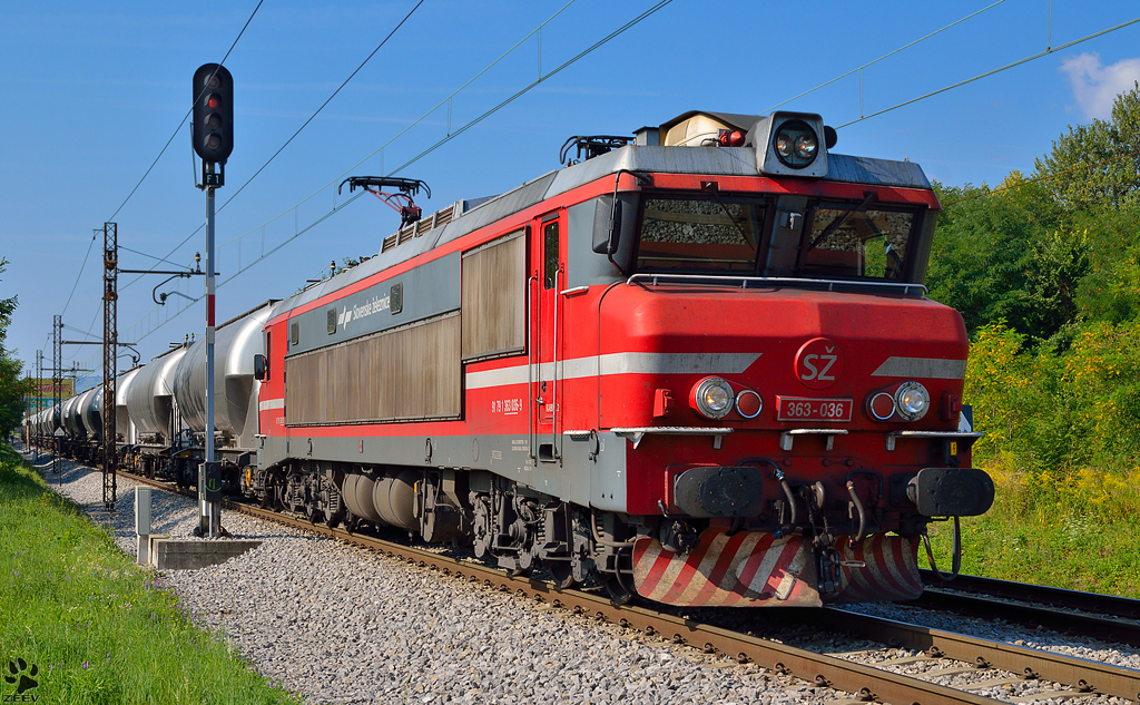 S 363-036 zieht VTG Wagons durch Maribor-Tabor Richtung Norden. /18.8.2012