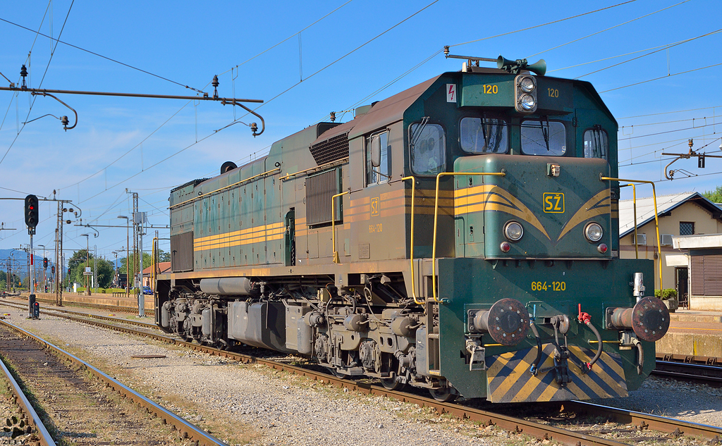 S 664-120 wartet in Pragersko auf Auftrag Richtung Hodo. /17.8.2012