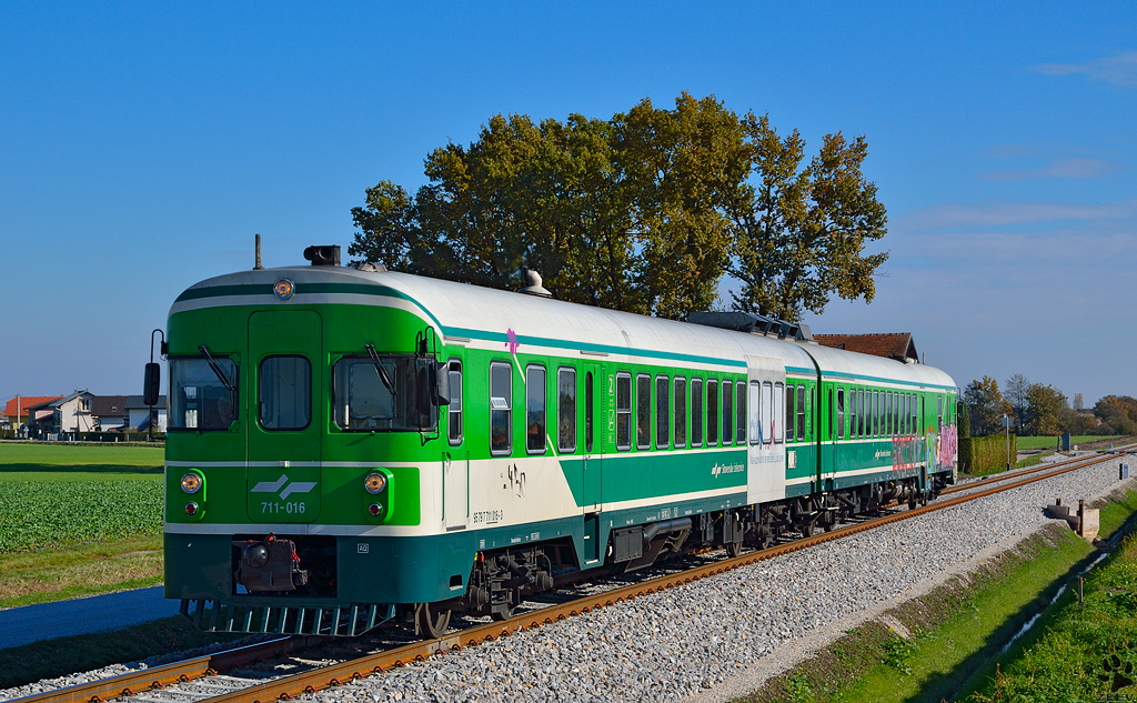 S 711-016 fhrt durch Gaj bei Pragersko Richtung Maribor. /9.11.2012