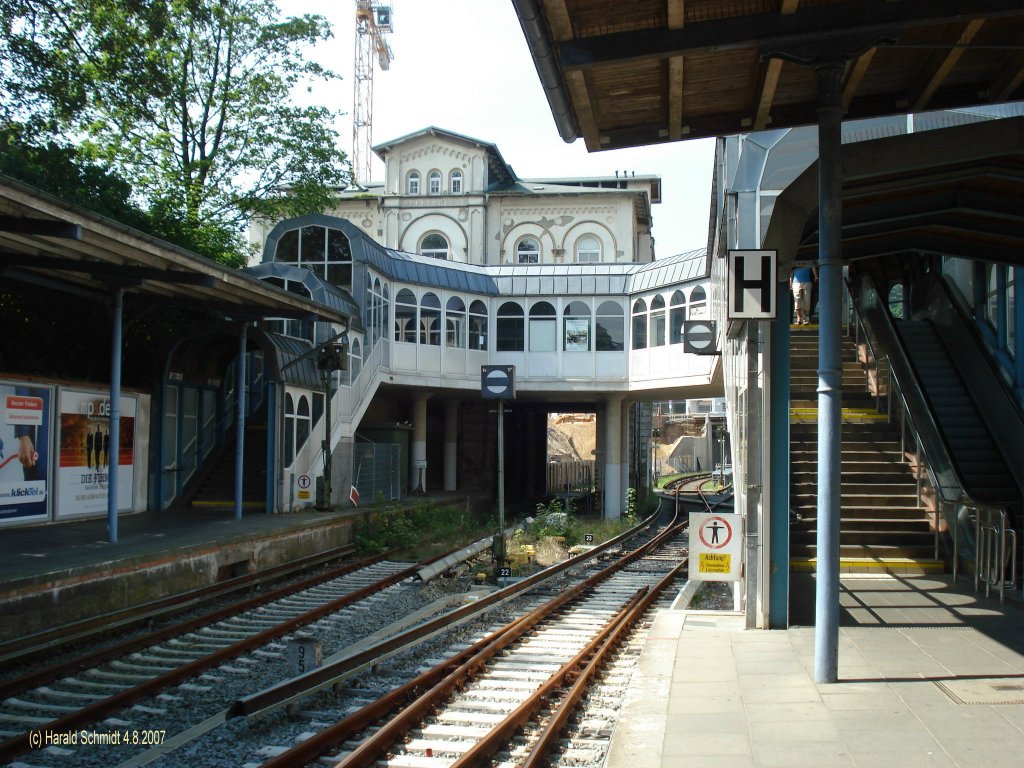 S-Bahnhof Blankenese am 4.8.2007, Kopfbahnhof auf der Strecke Altona - Wedel