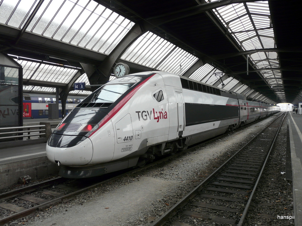 SBB / SNCF - TGV  4410 im Hauptbahnhof Zrich am 23.02.2013