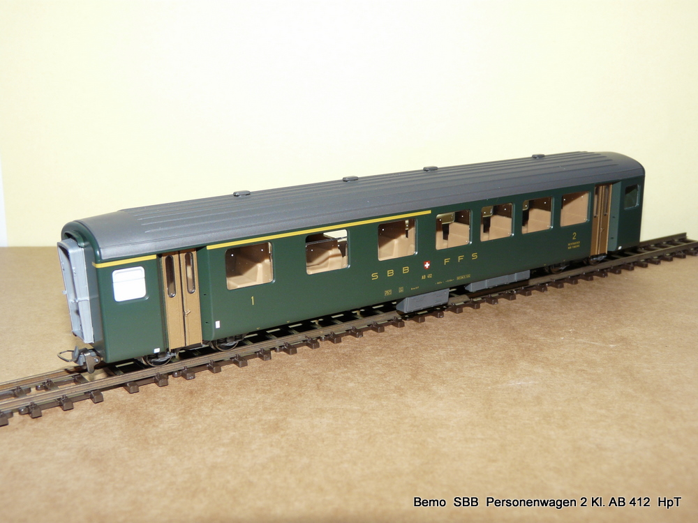 SBB Brnigbahn - Bemo Modell Peronenwagen 1+2 Kl. AB 412