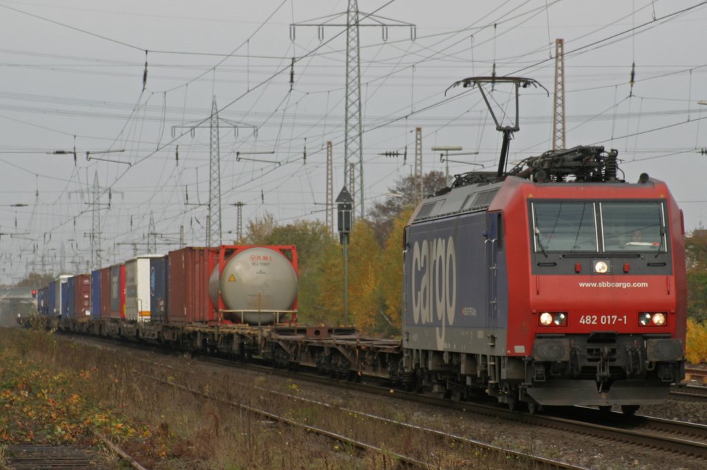 SBB Cargo 482 017 durchfhrt am 31.10.09 Ratingen-Lintorf