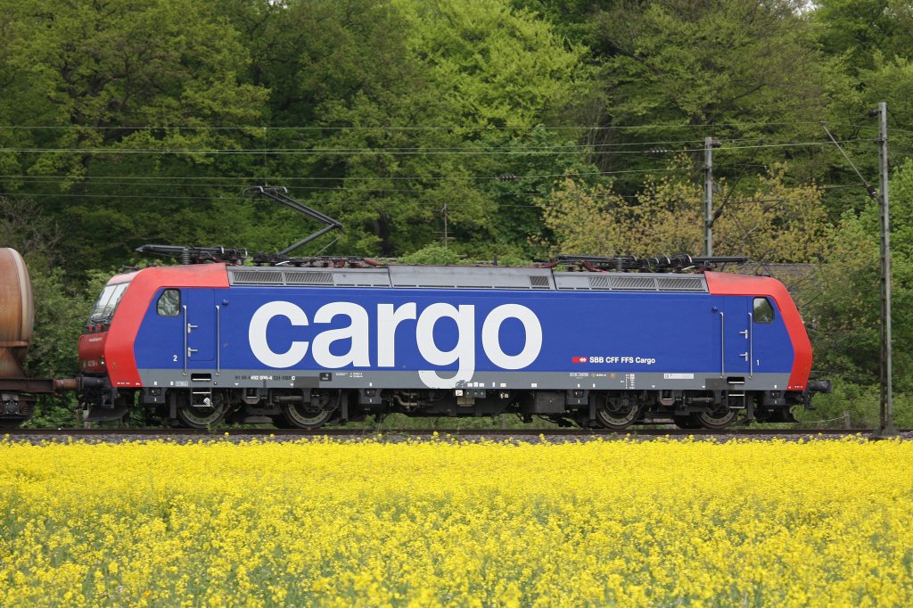 SBB Cargo 482 026 am 3.5.12 bei der Durchfahrt durch Ratingen-Lintorf.