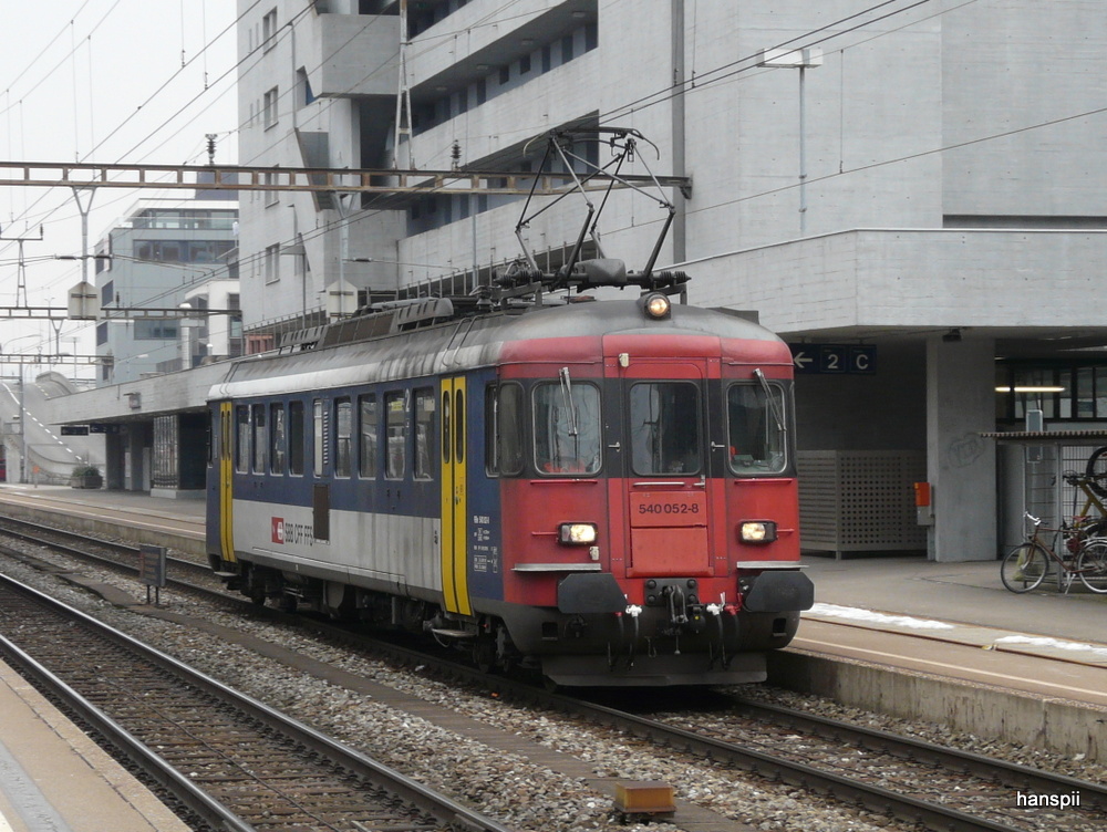 SBB -  Dienstfahrt des Triebwagen RBe 4/4  540 052-8 im Bahnhof Altstetten am 23.02.2013