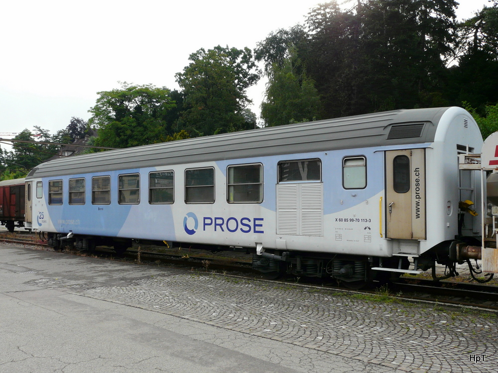 SBB - Dienstwagen PROSE  X 60 85 99-70 113-3 abgestellt im Gterbahnhof von Winterthur am 10.07.2011