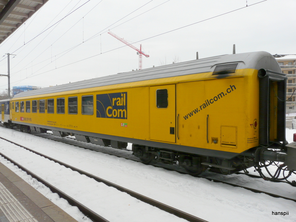 SBB - Dienstwagen X 60 85 99-73 109-8 im Bahnhof Nyon am 14.02.2013