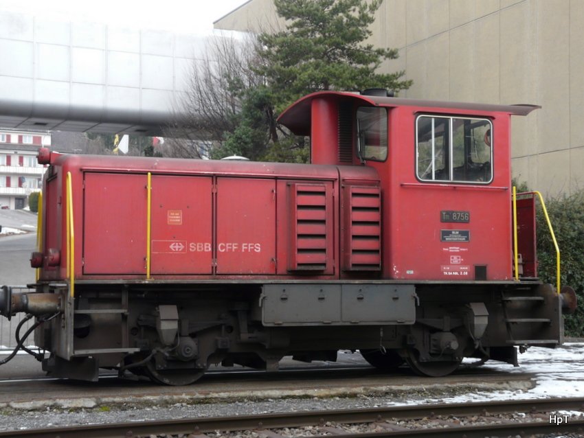 SBB - Diesellok Tm 2/2 8756 fr Rangierarbeiten im Bahnhof Meilen am 16.01.2010
