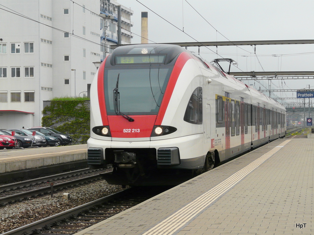 SBB - Einfahrender Triebzug RABe 522 013-3 in Prattelen am 02.05.2013
