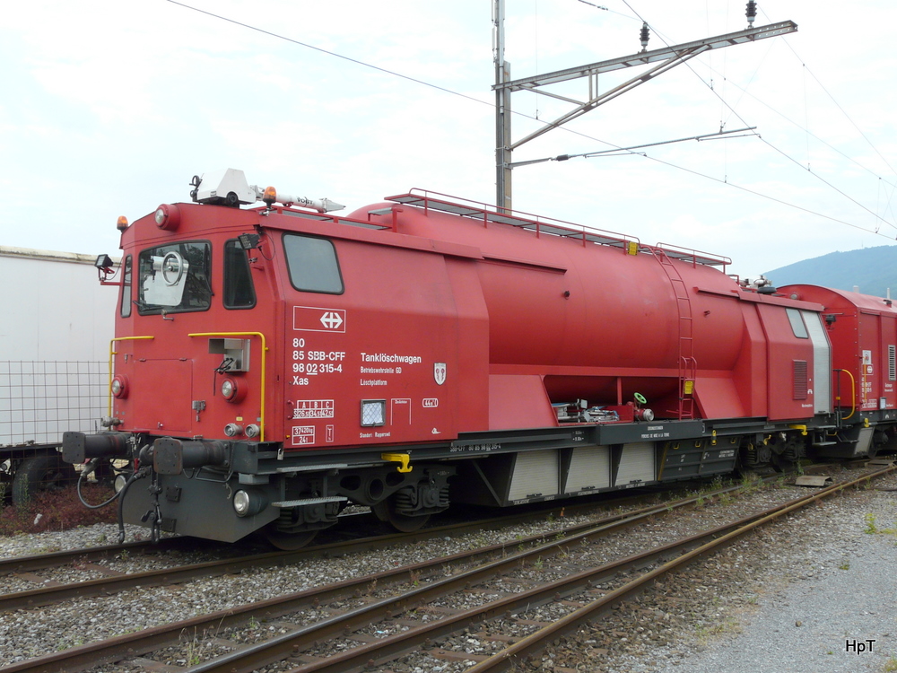 SBB - Lsch und Rettungszug Xas 80 85 98 02 315-4 Abgestellt in Biel am 11.07.2010