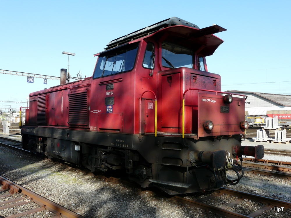 SBB - Rangierlok Bm 4/4 18408 im Gterbahnhof Bern am 10.04.2011