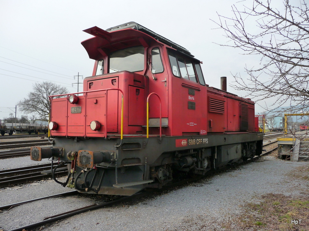 SBB - Rangierlok Bm 4/4 18436 abgestellt in Hgendorf am 18.03.2012