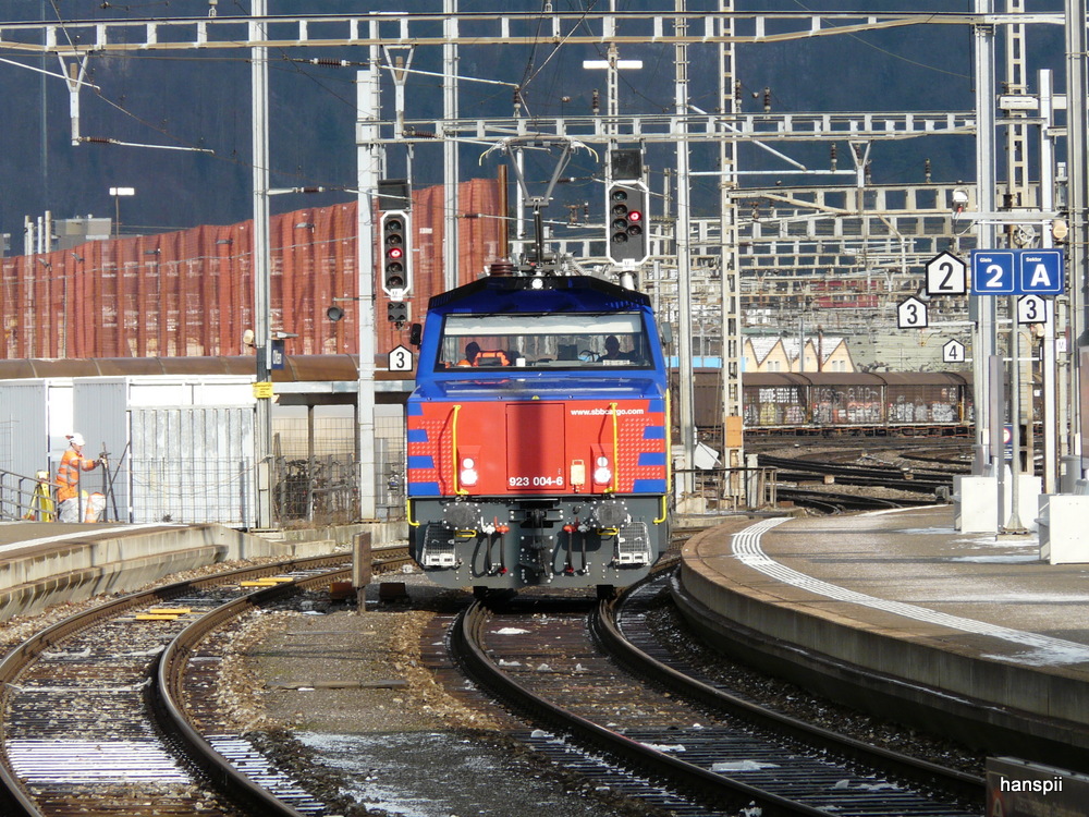 SBB - Rangierlok Eem 923 004-6 im Bahnhof Olten am 16.01.2013