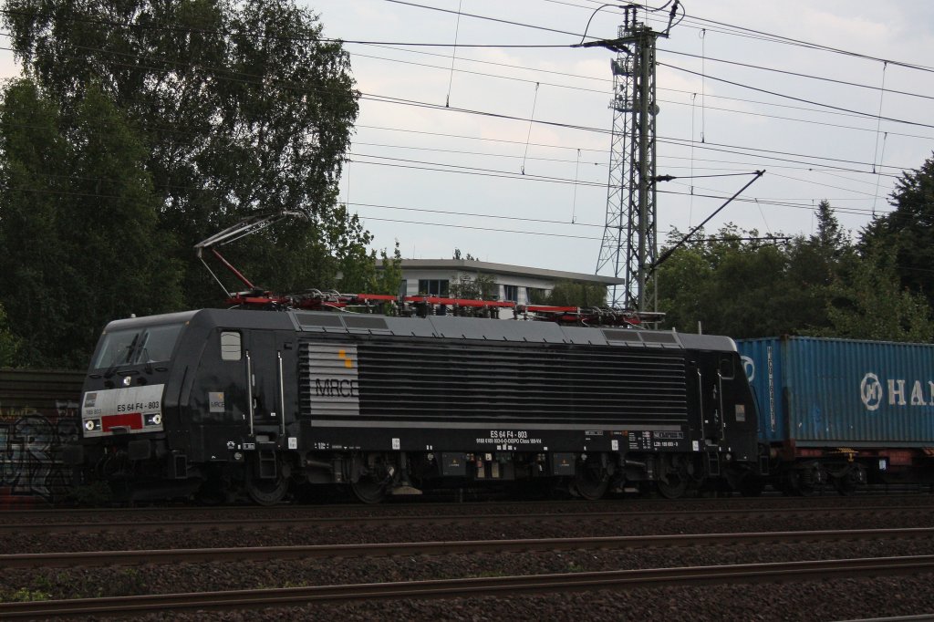 Schenker Mietlok MRCE ES 64 F4-803 (189 803) am 31.7.12 in Hamburg-Haburg.