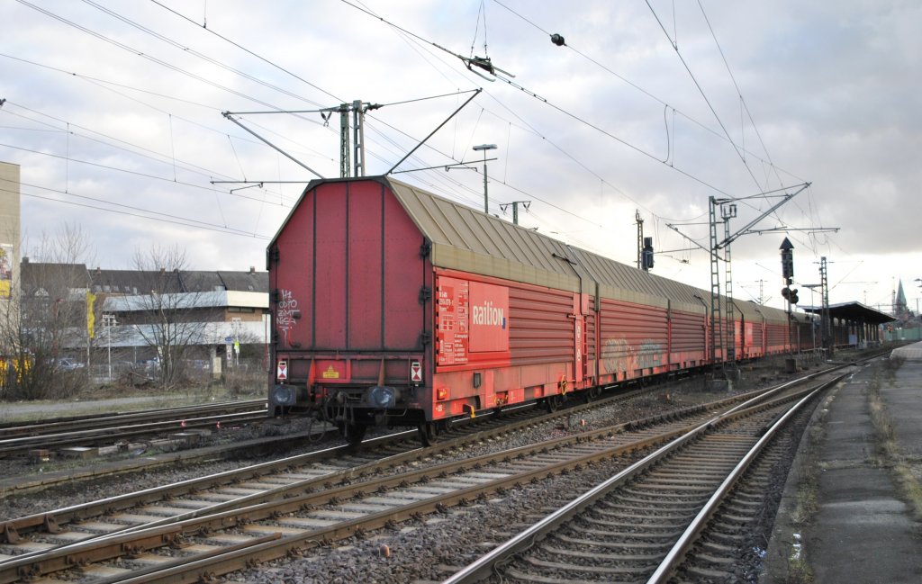 Schiebewandgterwagen am 26.01.2011 in Lehrte.