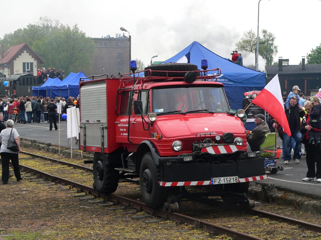 Schienenfeuerwehr Typ Unimog, 1.5.2010, Dampflokparade Wolsztyn