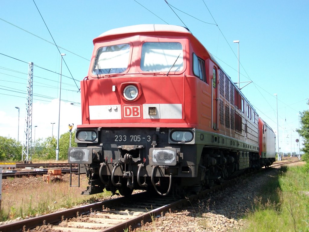 Schon etwas zur�ck liegt der Einsatz von 233 705 als Diese am 22.Juni 2010 nach Mukran kam.