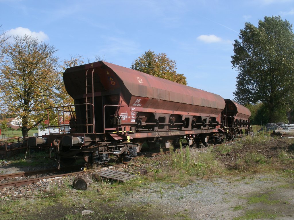 Schotterwagen Facs abgestellt am 24.September 2011 in Stralsund.