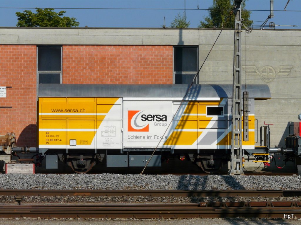 SERSA - Dienstwagen Vs 40 85 95 06 017-4 im Bahnhofsareal von Langenthal am 08.09.2009