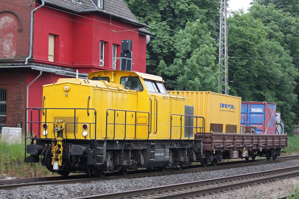 SGL V180.13 mit einem Bauwagen am 19.6.12 in Ratingen-Lintorf.