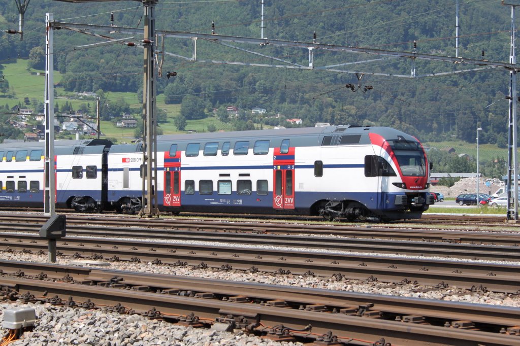 Sichtung in Sargans.Stadler Dosto  KISS  fr den Verkehrs Verbund Zrich,ZVV (Testfahrten)Sargans 28.06.11

