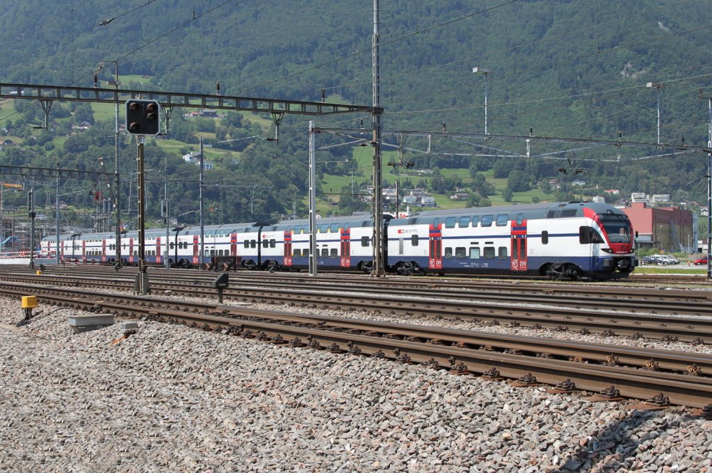 Sichtung in Sargans.Stadler Dosto  KISS* Nr.511 002 fr den Verkehrs Verbund Zrich,ZVV (Testfahrten)Sargans 28.06.11

