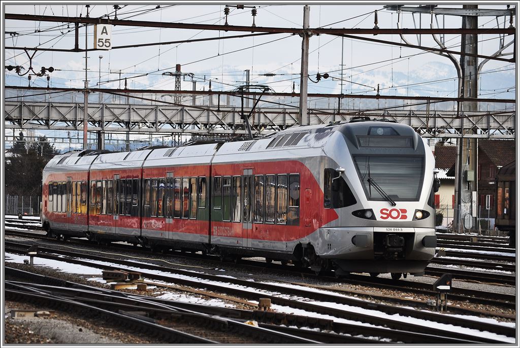 SOB Flirt 526 044-3 in Rapperswil.(19.02.2013)
