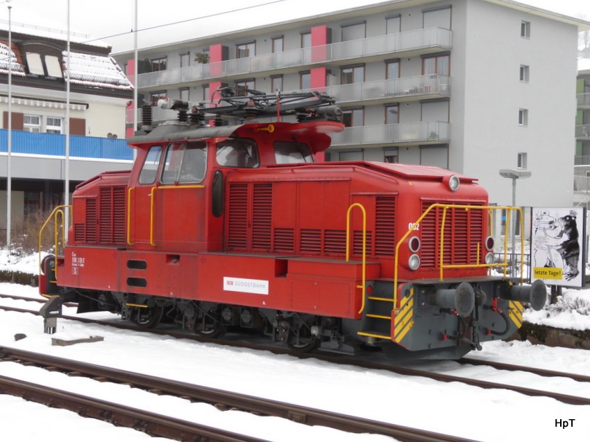 SOB - Rangierlok Eea 3/3  936 032-2 in St.Gallen Haggen am 16.01.2010